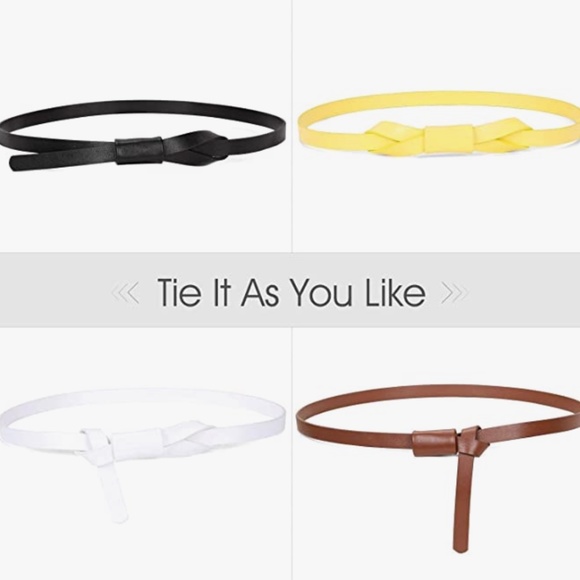 Women PU Leather Skinny Belt for Dress Adjustable Thin Waist Belt for Lady main image 3